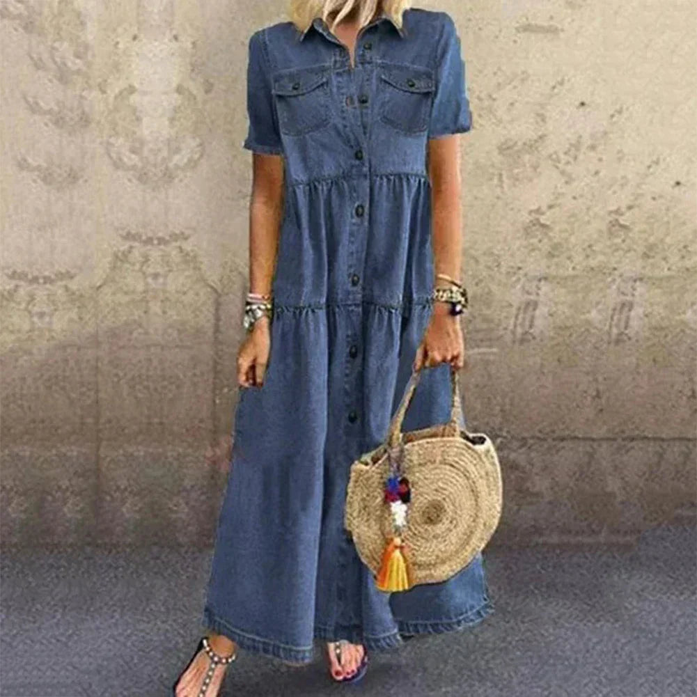 Alba® | Vestido de Denim Suave