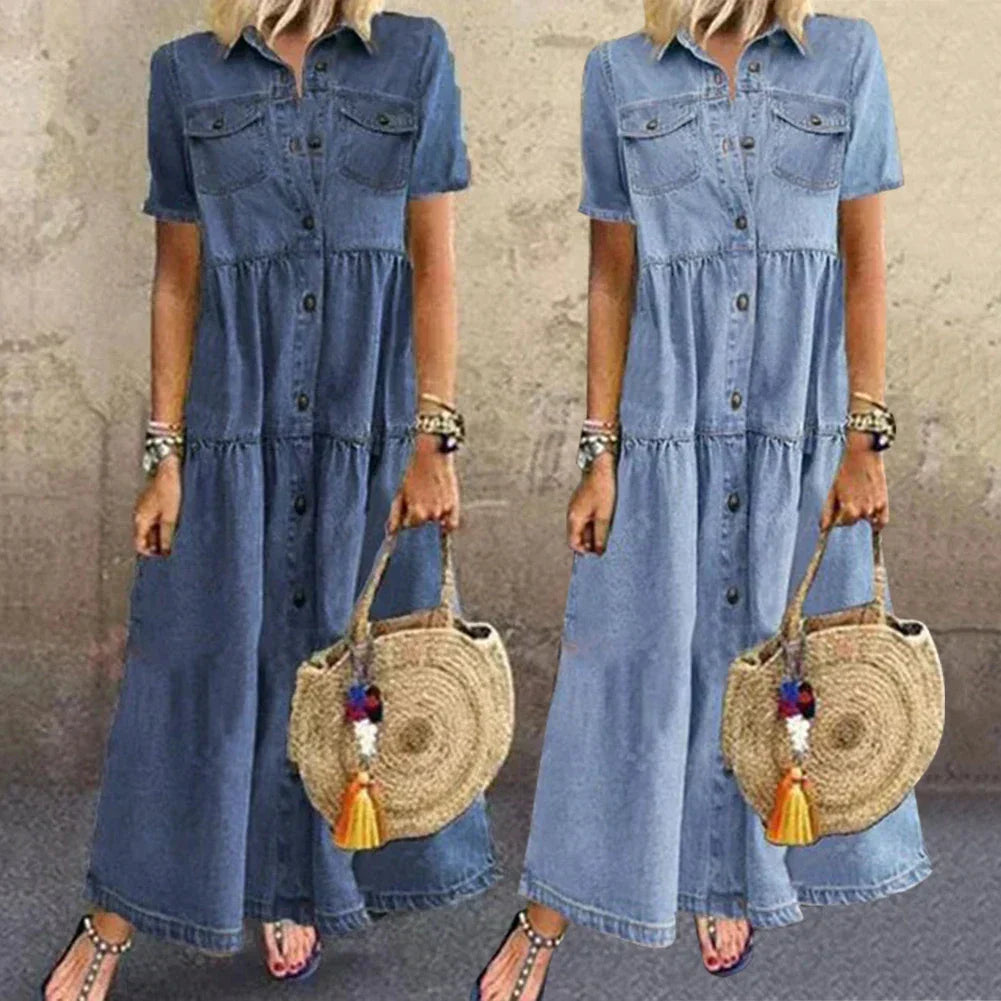 Alba® | Vestido de Denim Suave